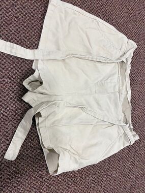 High Waist Light Beige Tie-Waist Simply Blessed Women's Shorts